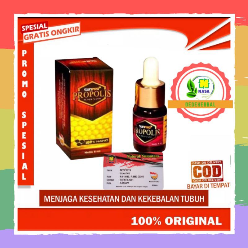Sunpro Propolis Nasa Obat Ambien Meningkatkan daya Tahan Tubuh pria wanita Anak Dewasa botol 6 ml