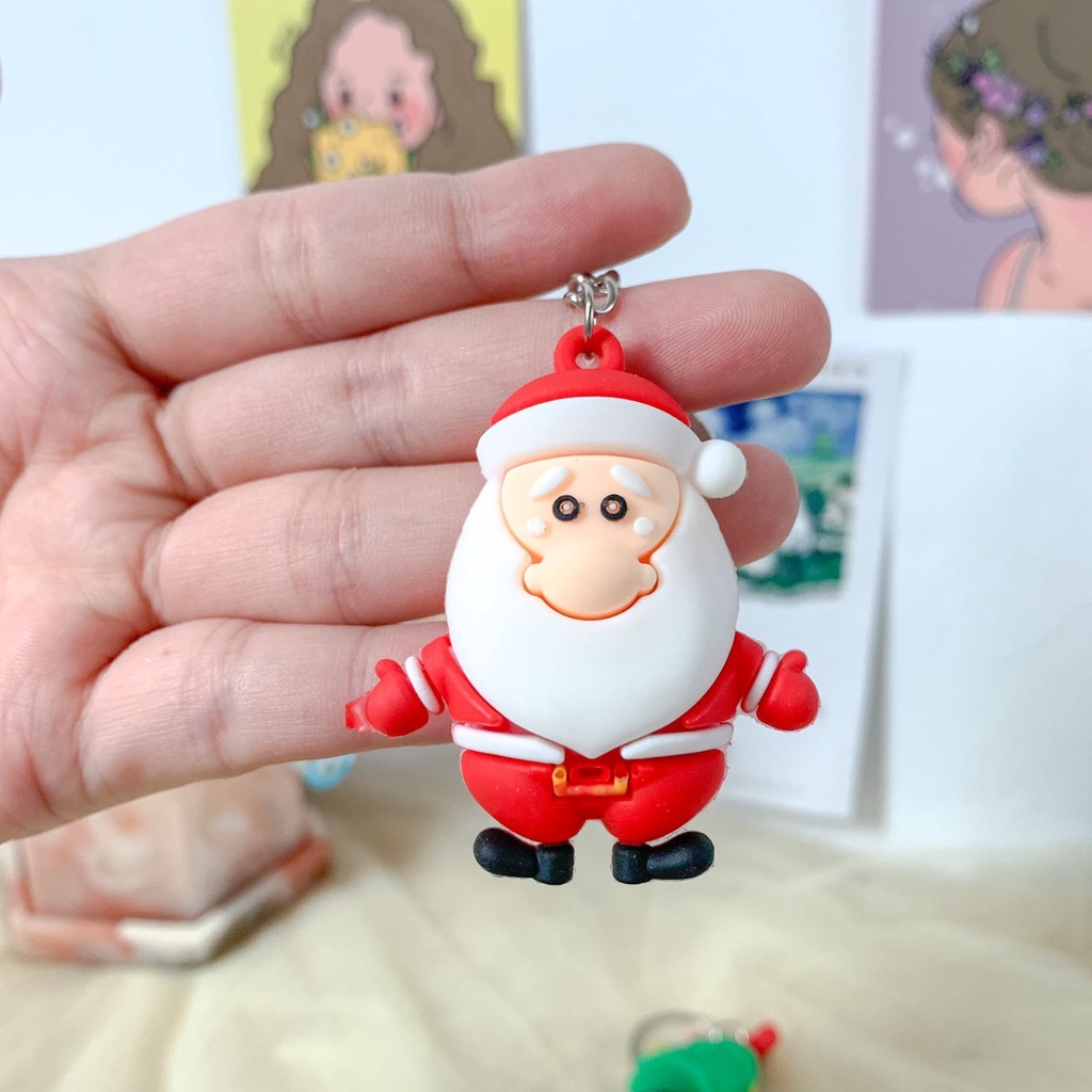 HWLB Gantungan Kunci Squishy keychain lucu festive karakter isi 1 , 4 , 12 untuk souvenir
