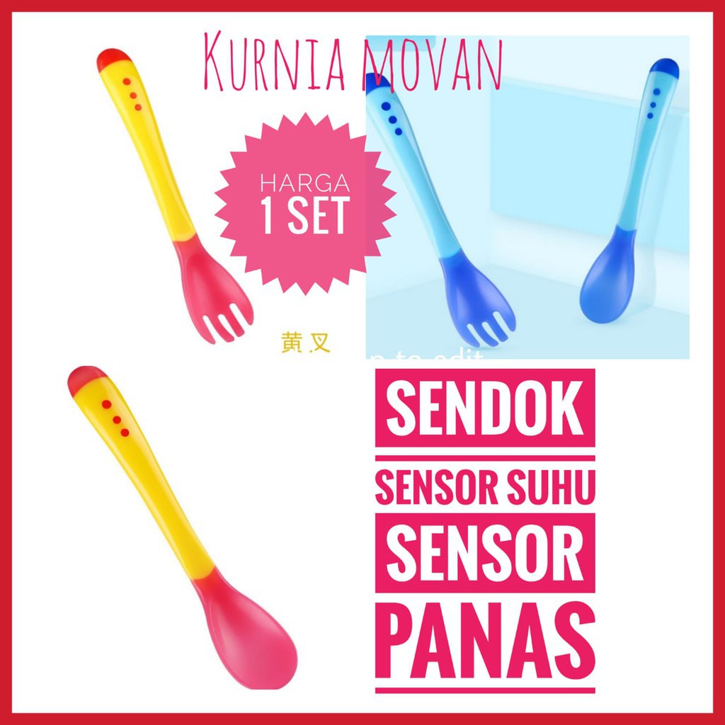 Sendok makan bayi silikon / Sendok dan Garpu Pengubah Suhu Bayi/Sendok Dan Garpu Pengubah Suhu Bayi Silikon Lembut/C 26