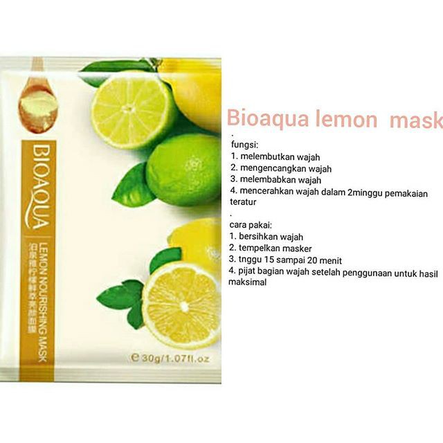 Bioaqua Lemon Nourishing Sheet Mask Indonesia