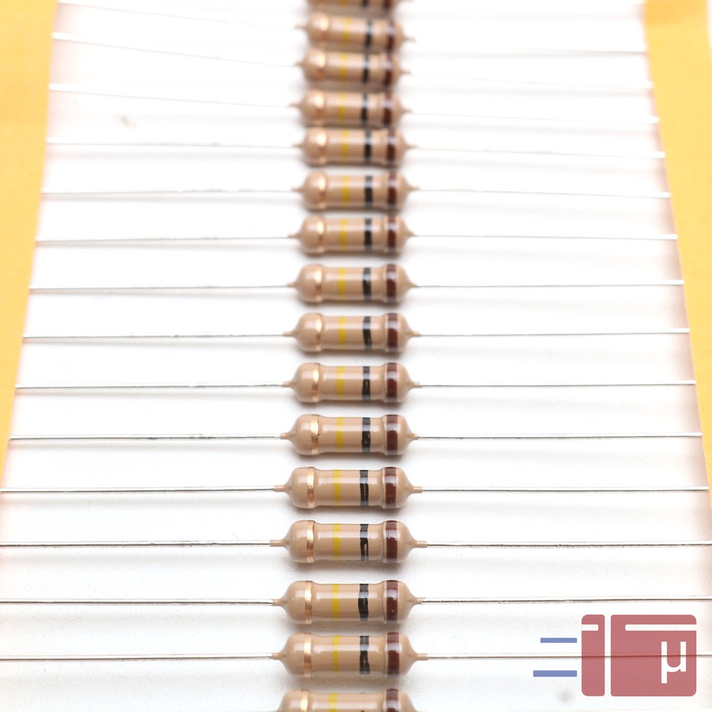 x10 Resistor 100K 1/2W Karbon 5% Taiwan Kaki Tembaga