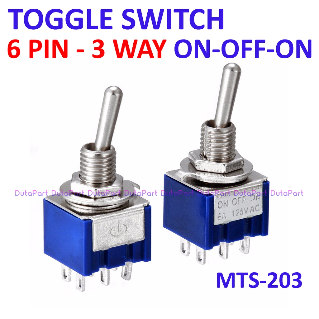 Saklar Toggle MTS-203 6 PIN 3 Way Arah Posisi ON-OFF-ON Switch Togle