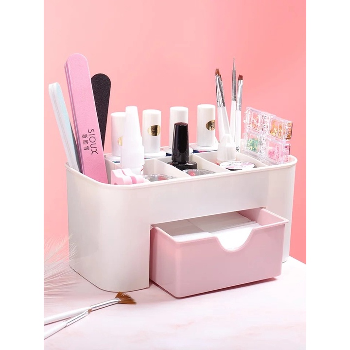 FUTAKO Rak Kosmetik Plastik / Rak Makeup Plastik / Rak Kosmetik Laci / Rak Kosmetik Laci Warna Biru