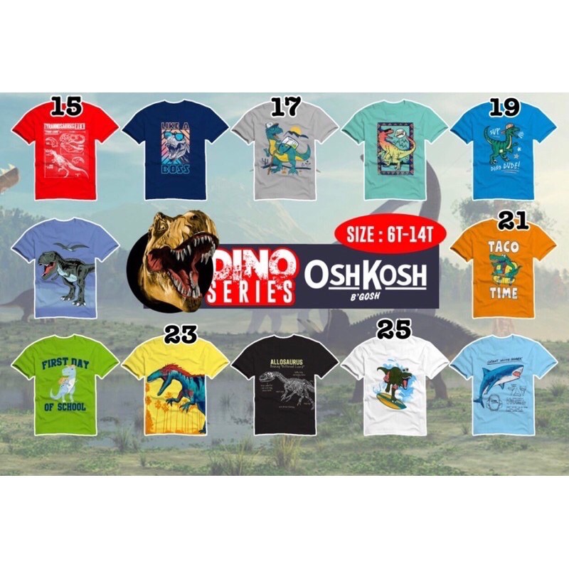 Kaos dino series anak dan remaja kaos cmt lokal premium kaos distro junior boy tees 6T-14T polkka