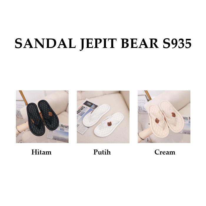 Grosir - S935 Sandal Jepit Model Beruang / Sandal Bear Mini / Sandal Jepit Wanita Bahan Karet Jelly