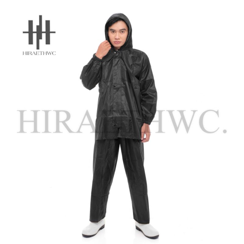 JAS HUJAN SET BAJU DAN CELANA / STELAN JAS HUJAN HITAM