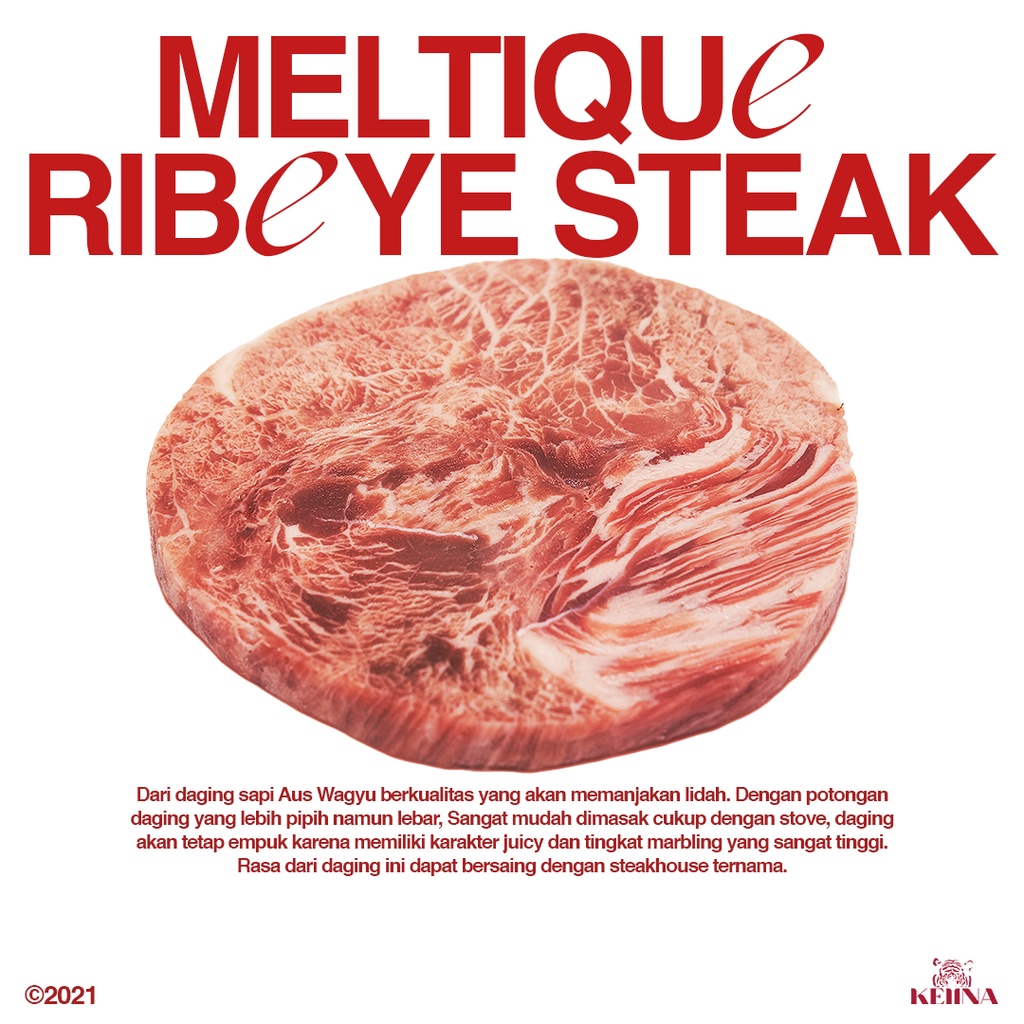 

Daging Sapi Beef Wagyu Meltique Meltik Rib Eye Ribeye Steak Kemasan Ecer
