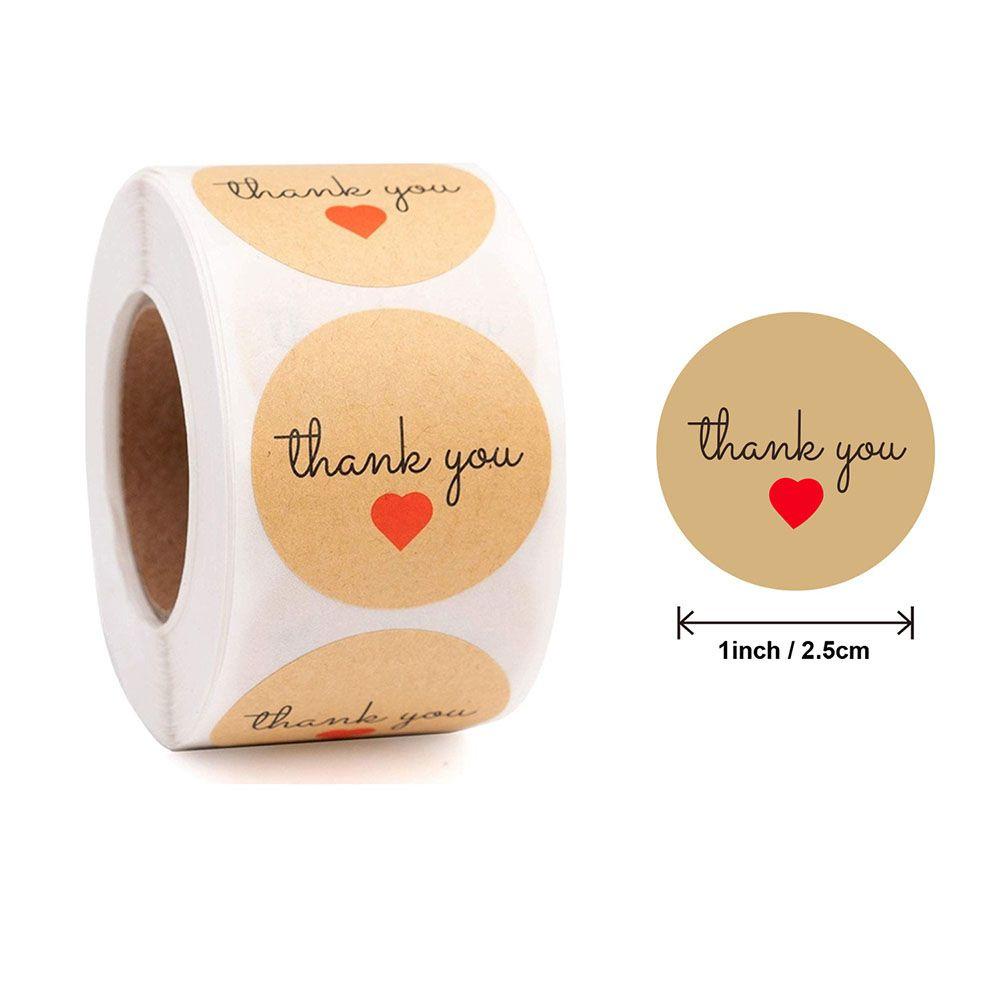 500pcs Stiker Label Segel Kertas Motif Tulisan Thank You Ukuran 2.5cm Untuk Amplop Scrapbooking