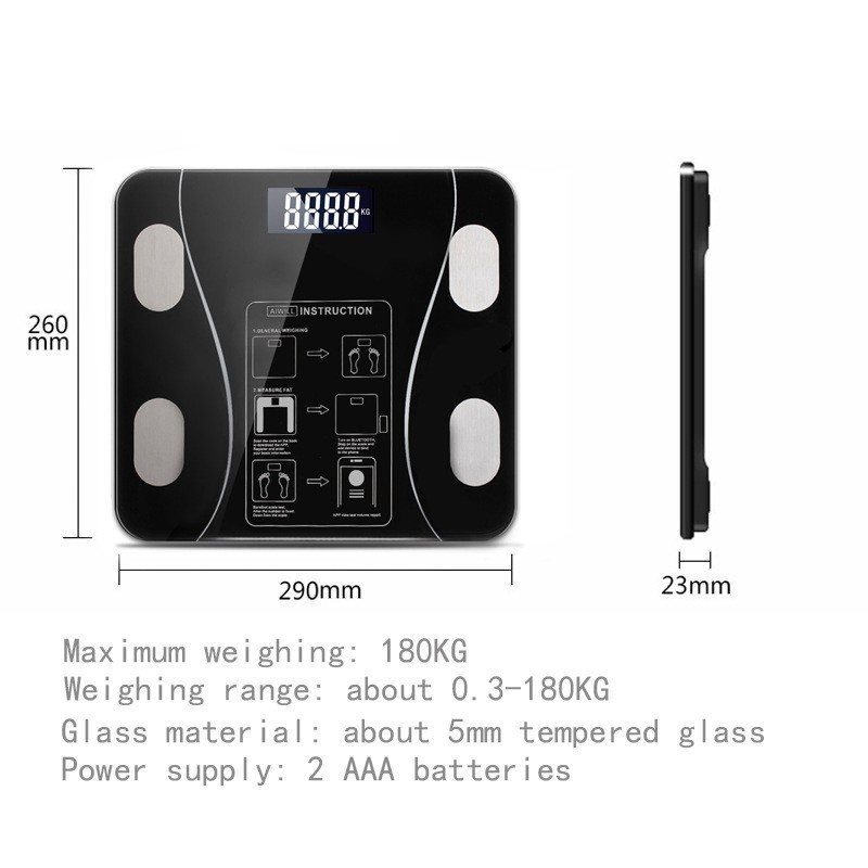 Timbangan Fat Monitor with App Smart Scale Timbangan Badan Digital