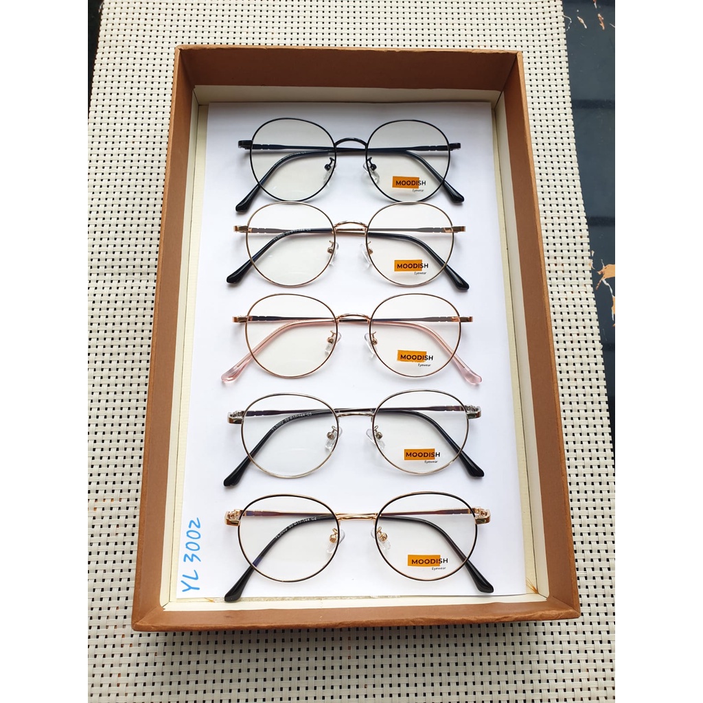 Frame 3002 Kacamata bulat kecil metal Paket kacamata minus plus cylinder antiradiasi