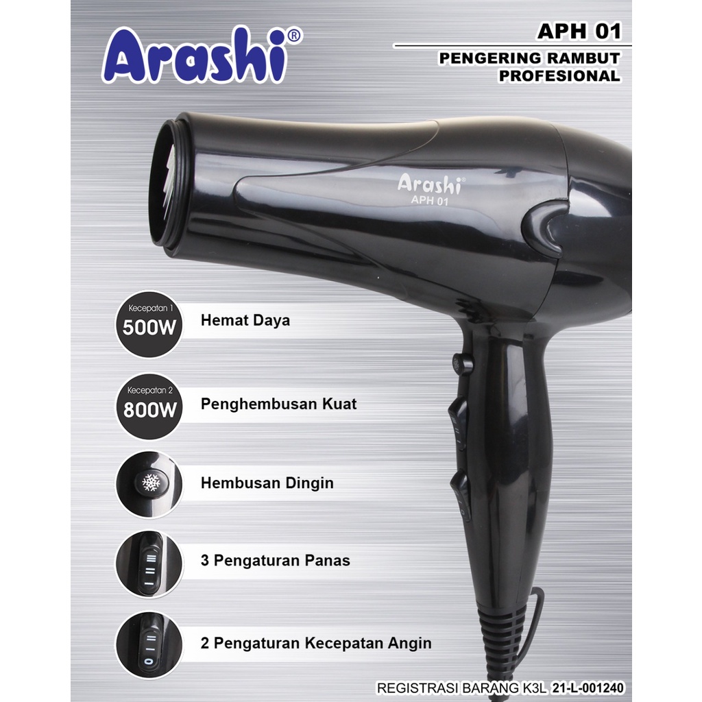 ARASHI APH 01 - Pengering Rambut / Hair Dryer Rambut