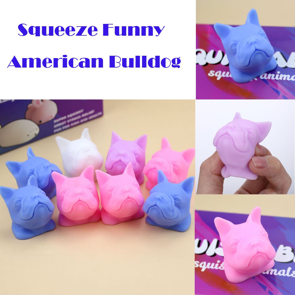 Bestnify 1pc Mainan Squishy Bentuk Anjing Bulldog Mini