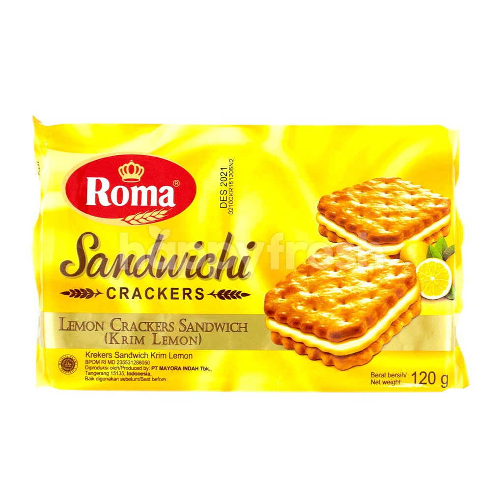 

Roma Sandwichi Crackers Lemon 120 g