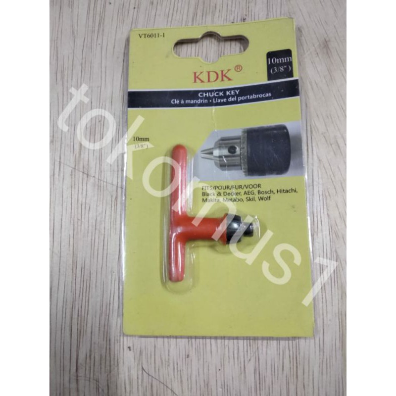 KUNCI KEPALA MESIN BOR 10MM ALAT PEMBUKA KUNCI MESIN BOR 10MM CHUCK KEY KARET