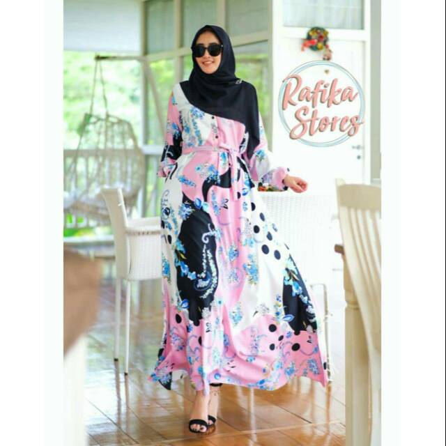 FALISHA DRESS PINK BY RAFIKA STORES ORIGINAL