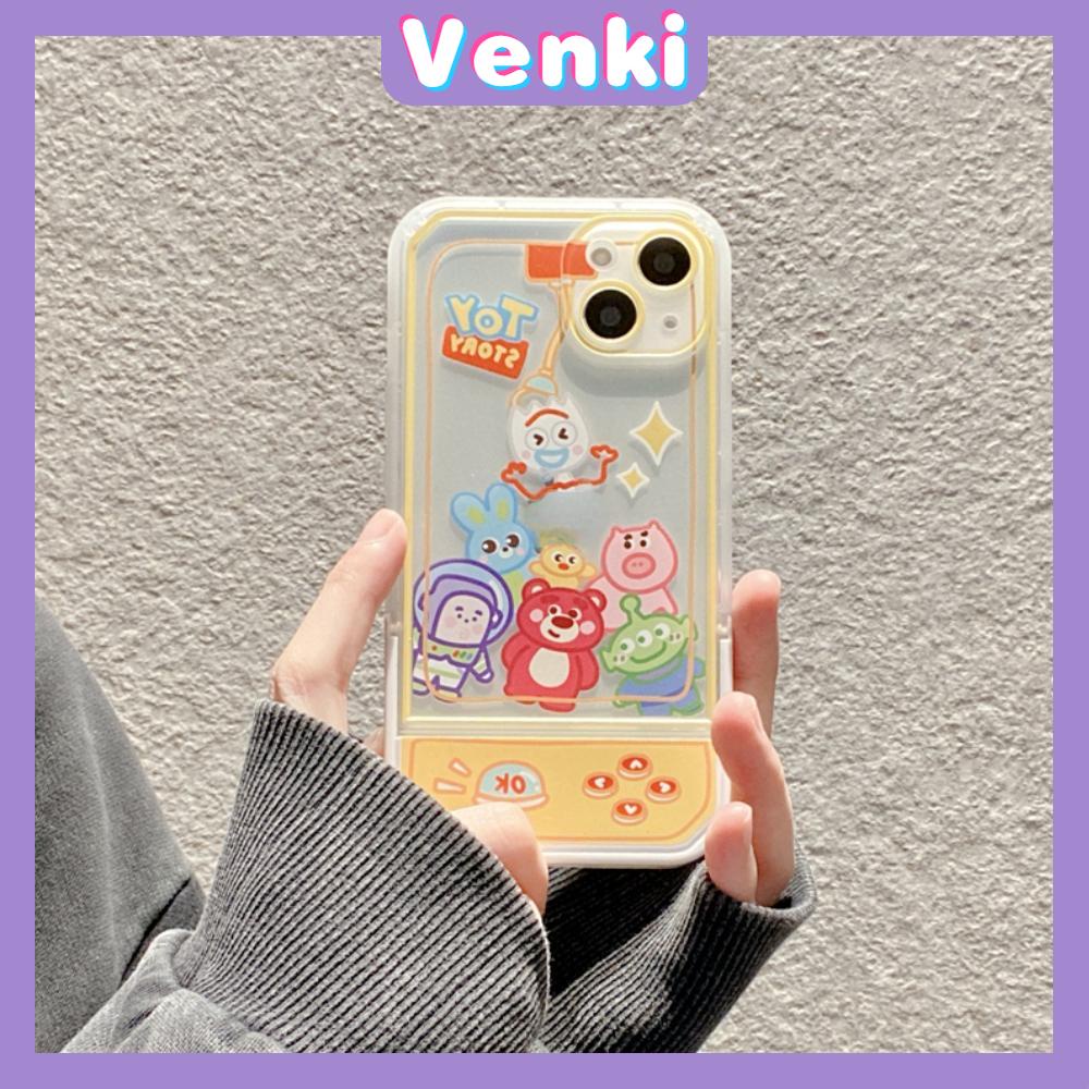 iPhone Case Silicone Soft Case Clear Case Folding Stand Airbag Shockproof Protection Camera Claw Machine Cartoon Cute Compatible For iPhone 11 13 Pro Max 12 Pro Max 7Plus xr