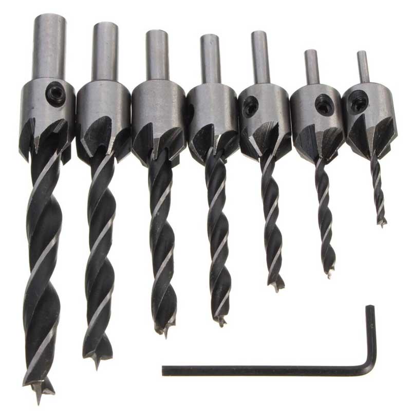 Mata Bor Drill Bit Countersink HSS 3-10mm 7 PCS