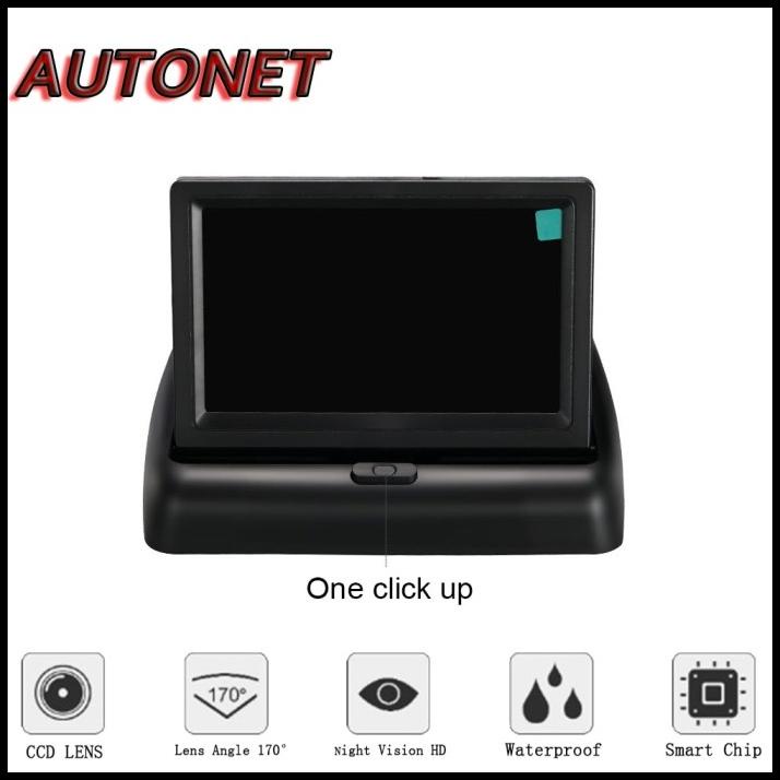 Monitor Lcd Tft 4.3 Inch Untuk Parkir Mobil Foldable Rear View