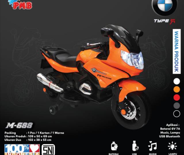 MOTOR AKI ANAK PMB 688 MODEL TERBARU COCOK BUAT KADO ANAK