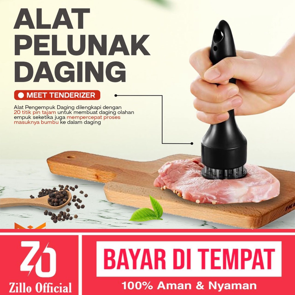 ZILLO Alat Pelunak Daging Praktis Meat Tenderizer Alat Tusuk Pengempuk Daging Manual Berkualitas