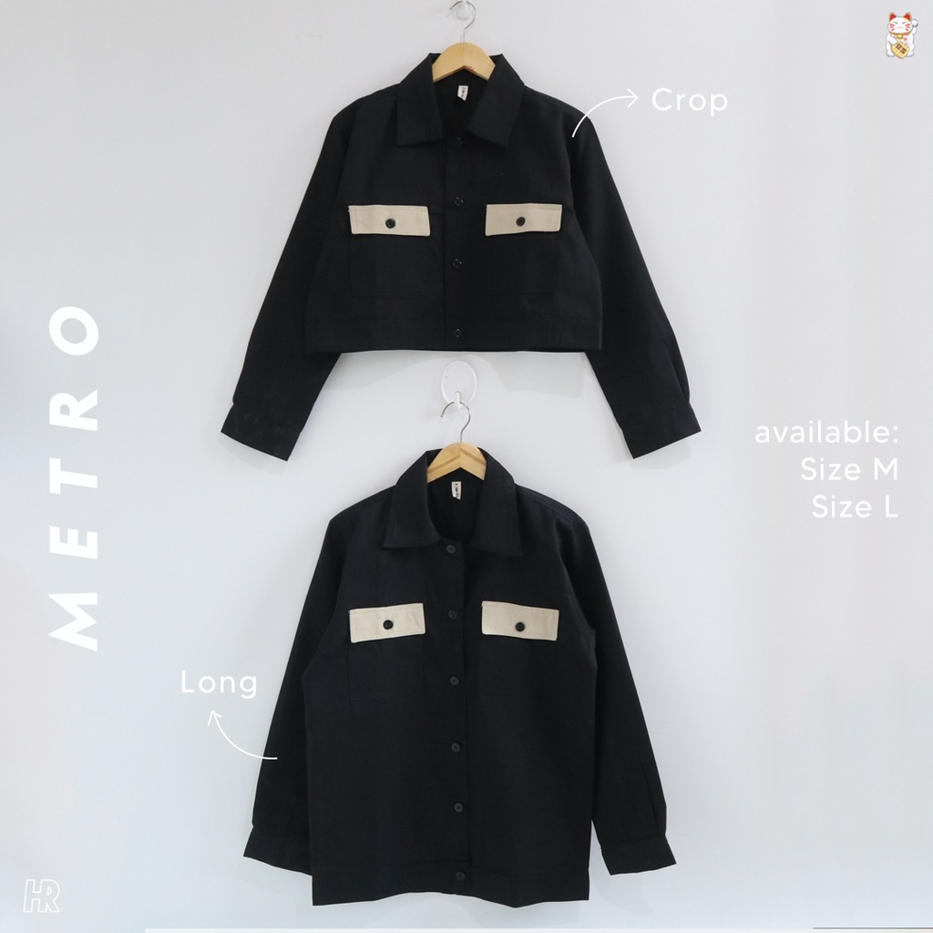 Metro - Jaket Hitam Panjang &amp; Crop - Couple