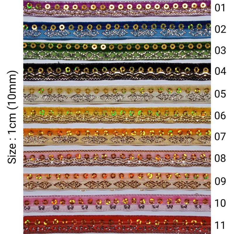 

(1yard = 90cm) Pita Velvet Sequins 1cm