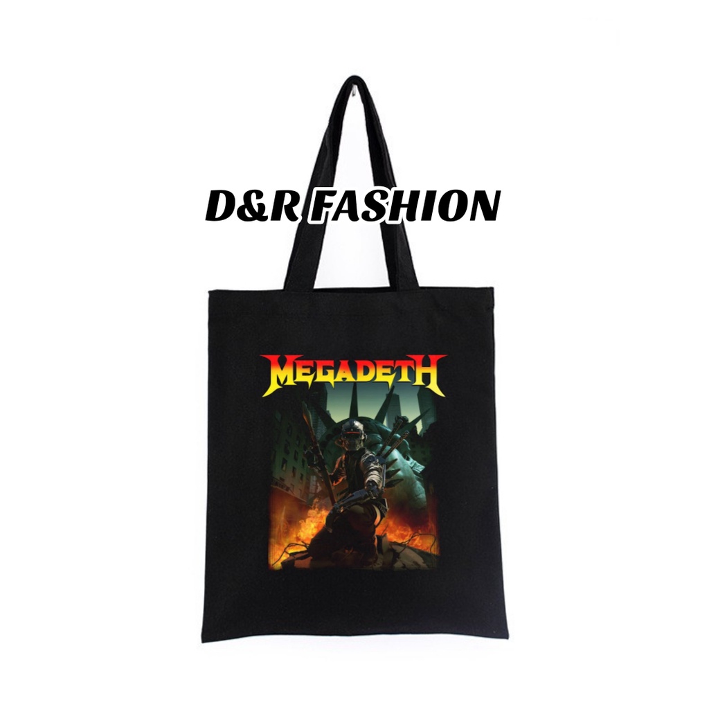 Tote bag Pria/Wanita band MEGADETH music PUNK ROCK totebag metal sling bags waistbag / tas ransel sl