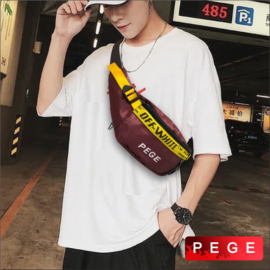 Tas Slempang Waistbag Selempang Slingbag Bahu Pria Model Kasual Distro - PG 8886