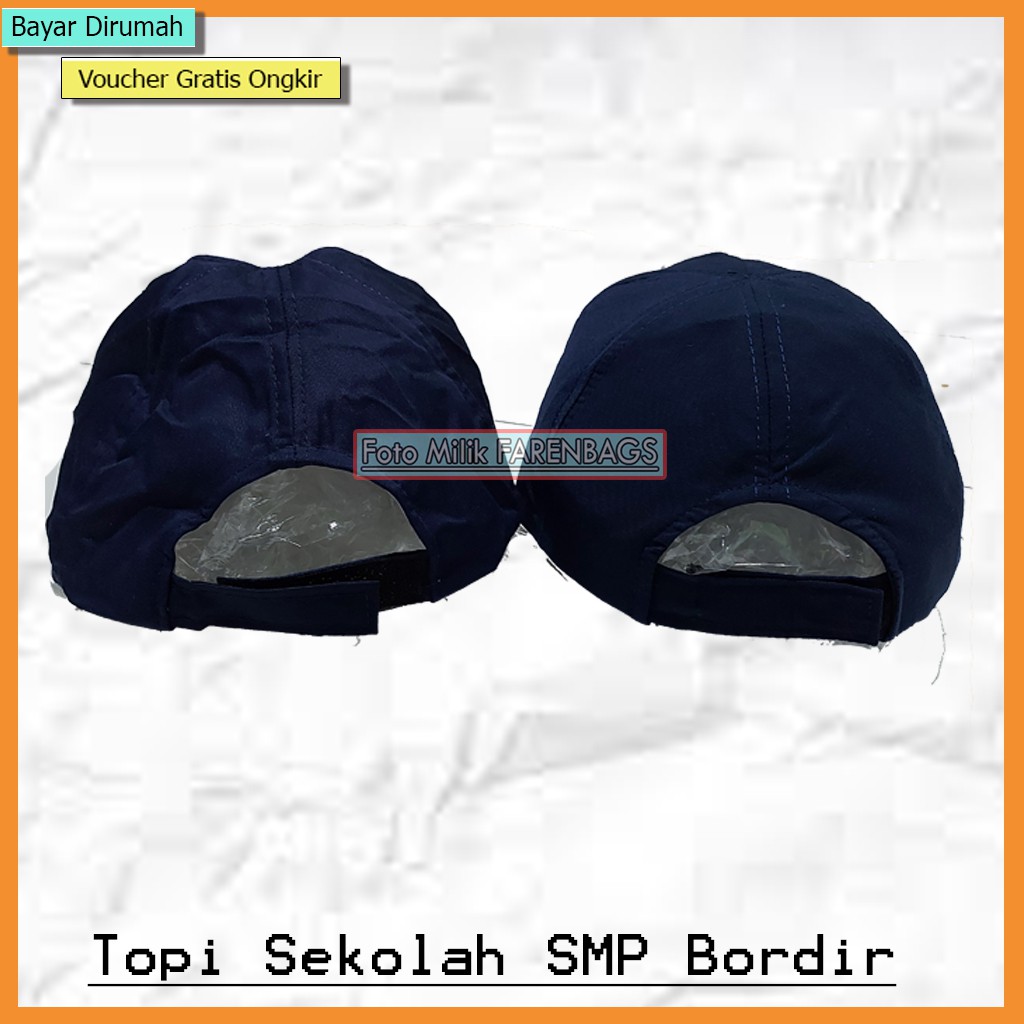 Topi Sekolah SMP Topi Anak SMP Topi Putih Biru SMP Bordir