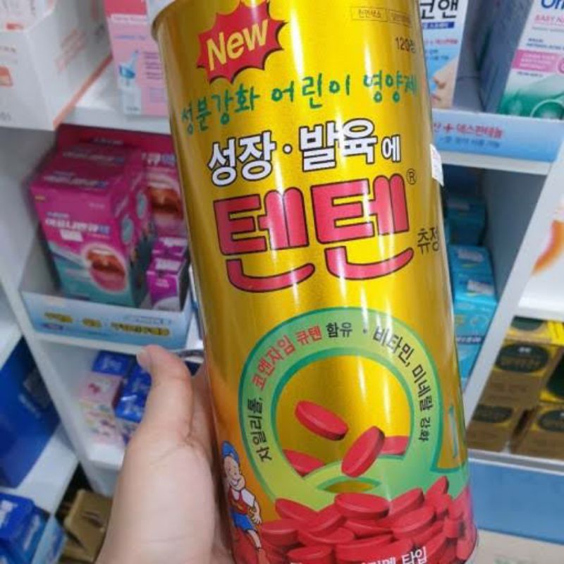 Tenten Chewable Asli Korea isi 100 Butir Permen Vitamin Peninggi Badan Permen Korea Viral Permen Ras