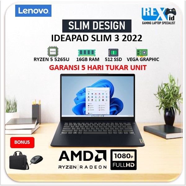 Laptop LENOVO Ideapad Ryzen 5 5265U 8GB 512GB SSD FHD