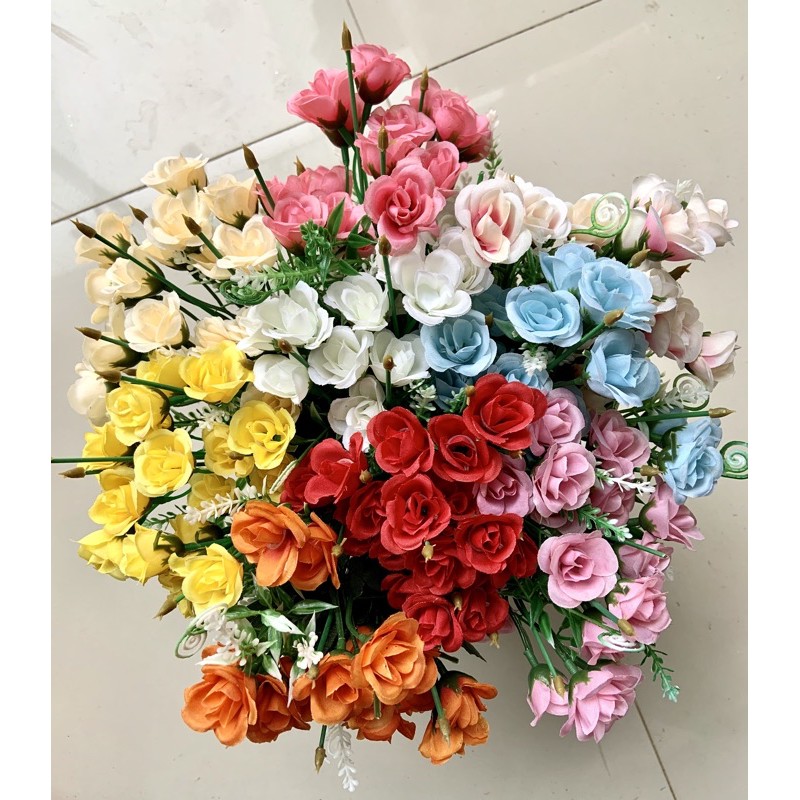 BUNGA MAWAR MINI MINI (10.9)-BUNGA ARTIFICIAL-BUNGA DEKOR