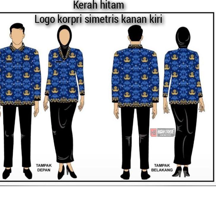 gwh-62 Baju korpri kerah hitam furing kemeja korpri  2022 Kemeja korpri pria baju korpri wanita blou
