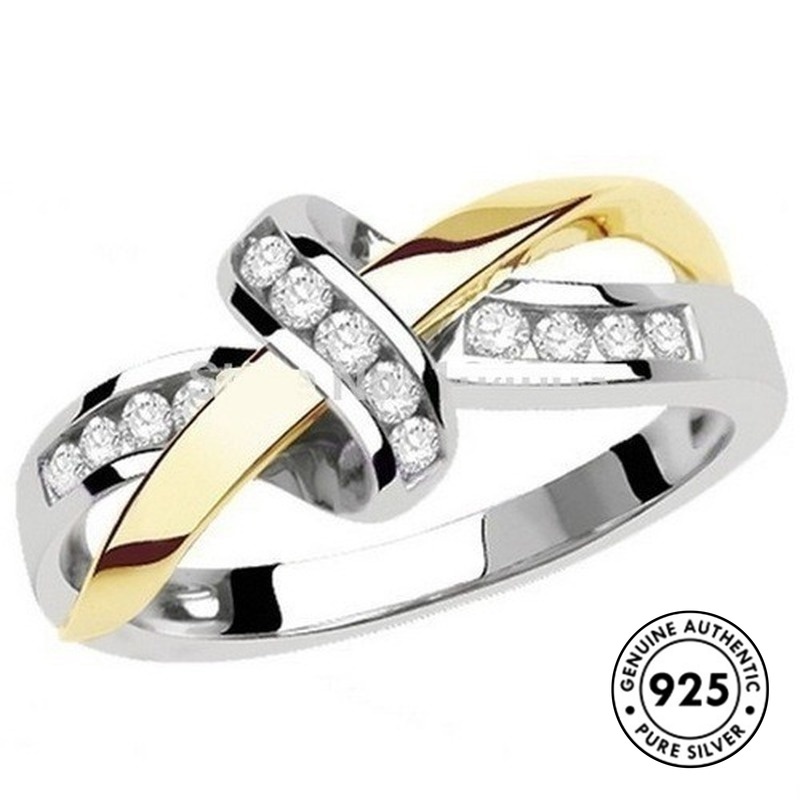 Cincin Berlian Bahan S925 Silver Plated