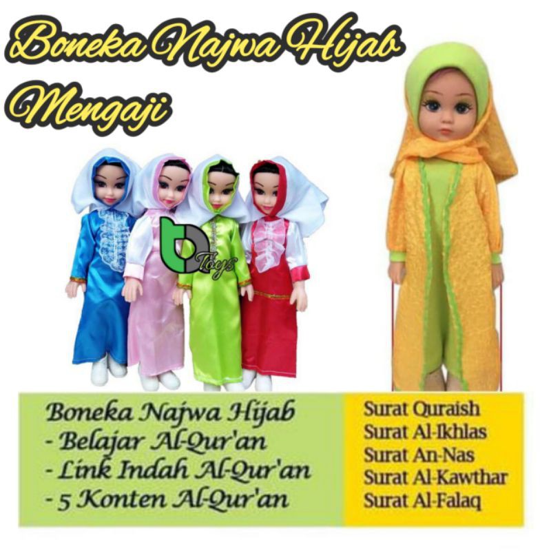 Mainan Boneka Najwa Hijab Jilbab Boneka ngaji / Boneka Manis