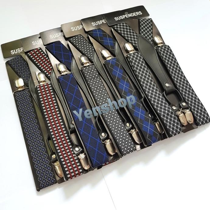 Suspender Pria Suspender Dewasa Jepit 4 Motif