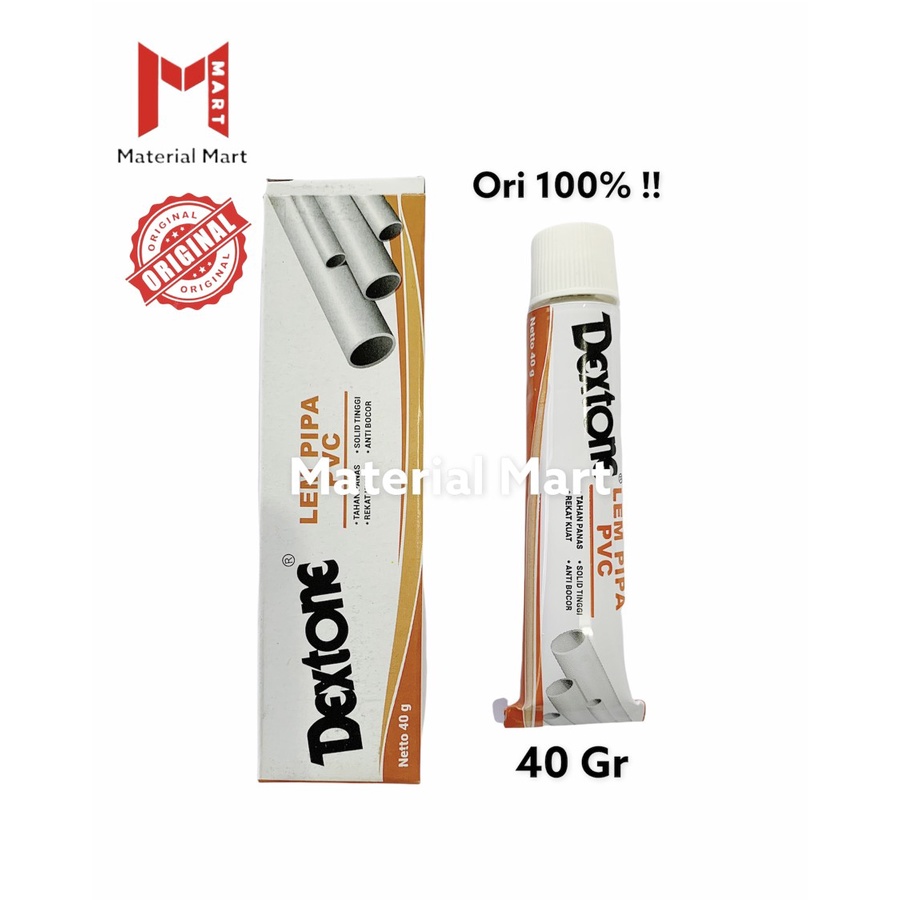 Lem Pipa PVC ASLI 40 Gram | Lem Pralon PVC 40gram | Lem Paralon 40Gr | Material Mart