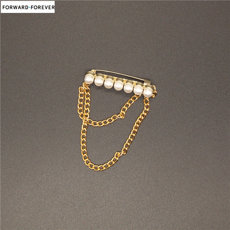 Fashion fringed pearl multifunctional brooch     M40218