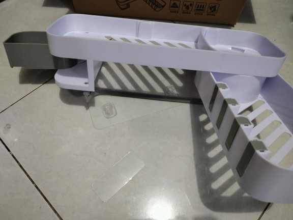 Rak Sabun Kamar Mandi Dinding Rak Sudut Serbaguna Rak Bumbu Dapur Penyimpanan Gantung Tempel