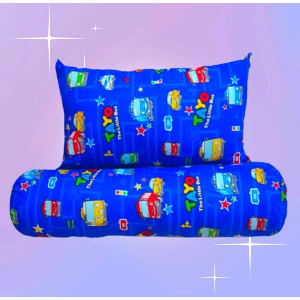 SARUNG BANTAL DAN GULING MOTIF DORAEMON / GAMBAR KESAYANGAN ANAK / BAHAN KATUN