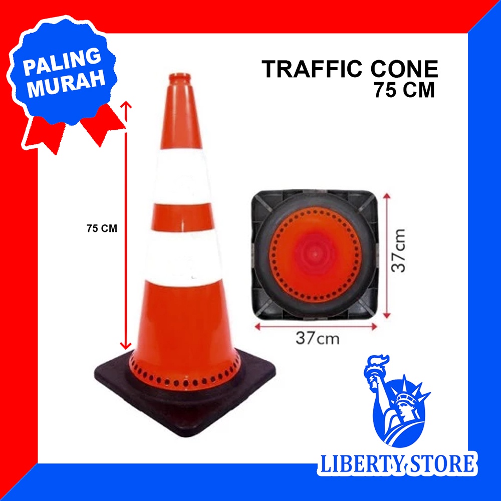 Safety Traffic Cone Orange Hitam 75CM Kerucut Lalu Lintas