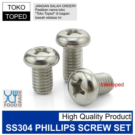 SS304 Phillips Head Screw | Food Grade | philip philips baut mur