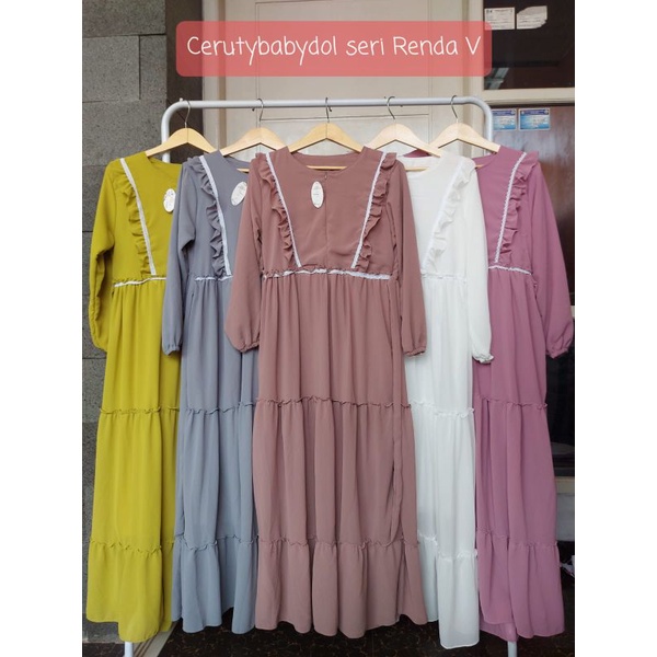 GAMIS CERUTY BABYDOL POLOS KOMBINASI RENDA