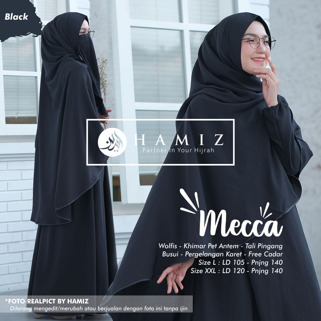 MECCA SYARI gamis set khimar cadar niqab wolfis original terbaru free ongkir HAMIZ-3