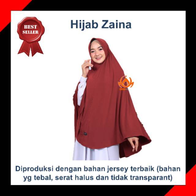 PROMO HIJAB ZAINA BERGO JUMBO JERSEY TEBAL KHIMAR SYARI