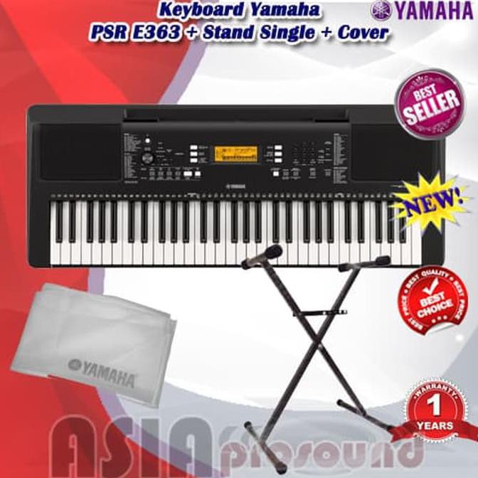 Terlaris  Keyboard Yamaha PSR-E363 / PSR E363 / PSRE363 Bonus Stand dan Cover Sale
