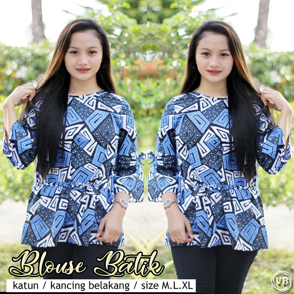 BK3 Atasan Lengan Pendek Risna Batik Blouse trompet HRB206 IPNU IPPNU 032