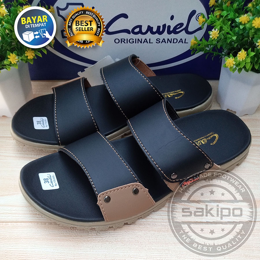 PROMO 9.9 SUPER SHOPPING DAY !! SANDAL PRIA DEWASA REMAJA JAPIT HITAM CANVIL MODIS TERBARU / SAKIPO