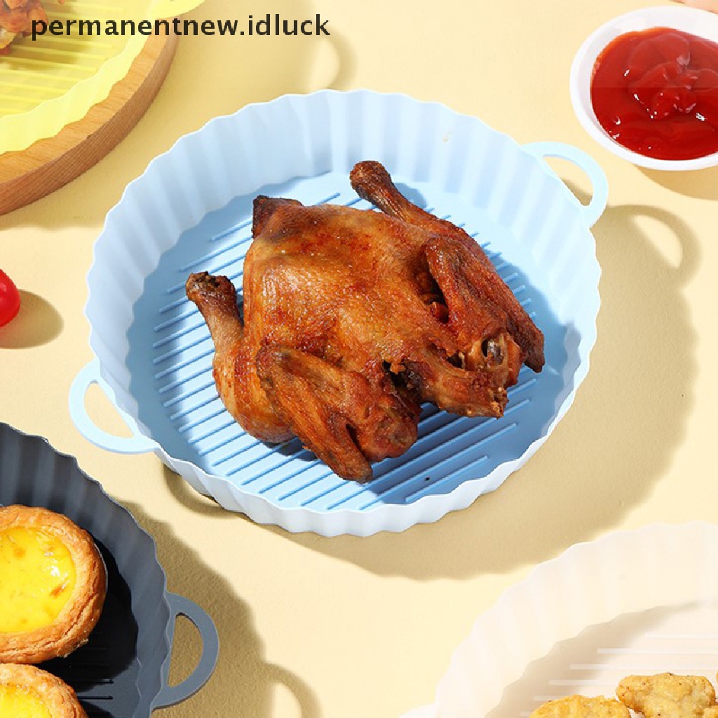 Baki Keranjang Air Fryer Ayam Goreng Bentuk Bulat Bahan Silikon Ukuran 21cm