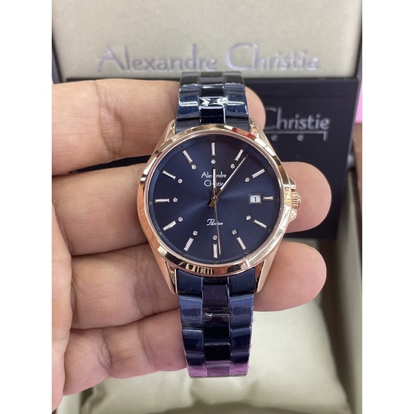 alexandre christie 2836ld wanita biru rosegold